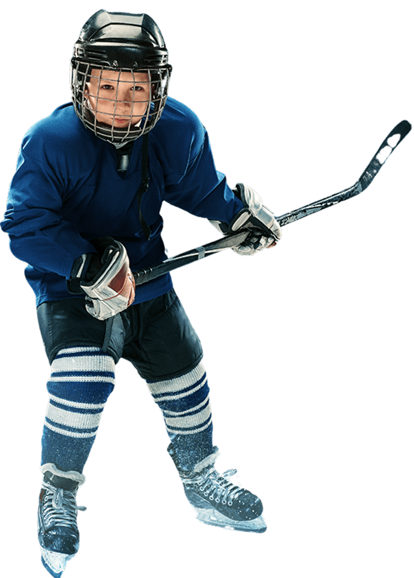 Child playing hockey